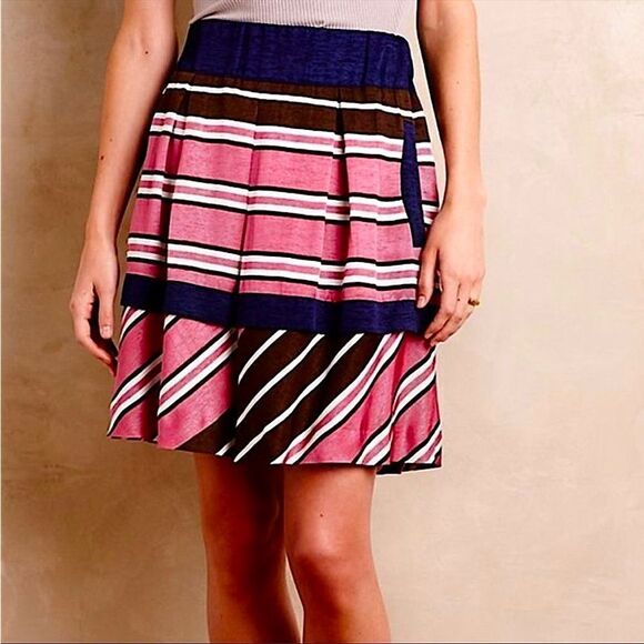 EUC ANTHROPOLOGIE SKIRT MAEVE Ellery Stripe Skirt Sz. 4 - Picture 1 of 8